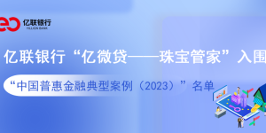 亿联银行“亿微贷——珠宝管家”入围“中国普惠金融典型案例（2023）”名单