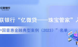 亿联银行“亿微贷——珠宝管家”入围“中国普惠金融典型案例（2023）”名单